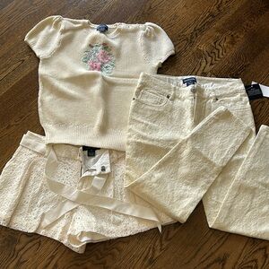 Ralph Lauren girls 3 piece shorts, top, and jeans PERFECT CONDITION - NWT